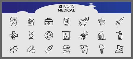 paquete de médico iconos salud íconos colocar. médico íconos embalar. vector