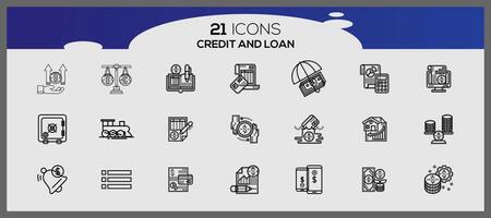 Investment and trading flat icons set. Money icons collection. Bank icons collection. vector