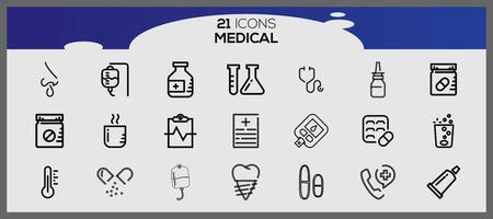 paquete de médico iconos salud íconos colocar. médico íconos embalar. vector