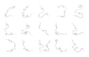 resumen curvilíneo líneas recopilación, ondulado líneas para gráfico diseño decoración. dibujado a mano línea Arte con curva modelo. vector ilustración de curvo líneas colección en blanco antecedentes