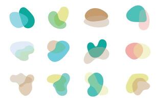 Colorful Blob Shapes Collection with Pastel Color, Isolated on White Background. Organic Liquid and Abstract Irregular Forms. Vector Design Elements for Creative Banners and Decorations