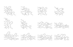 artístico línea diseño para esquina decoración. vector ilustración de ondulado líneas frontera marco. dibujado a mano garabatear línea paisaje. creativo minimalista y moderno línea Arte modelo. resumen estético forma