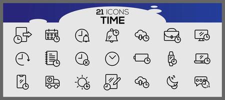 hora íconos recopilación. relojes icono colocar. reloj íconos colocar. vector