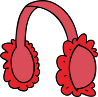 cartoon doodle of pink ear muff warmers png