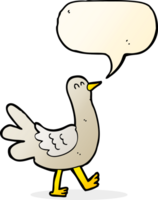 cartoon walking bird with speech bubble png