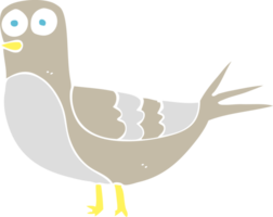 flat color illustration of a cartoon pigeon png