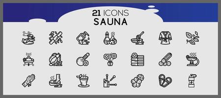 Spa line icon set. Creative spa and relax unlimited outline icon pack such as spa learn oil beauty. vector