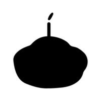 Silhouette of birthday cake. Vector celebration flat illustration