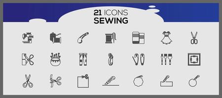 Vintage tailor elements set. Sewing and knitting, needlework set. Sewing and tailoring set. vector
