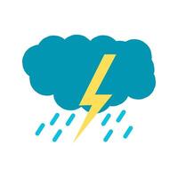 Lightning cloudy weather icon design vector