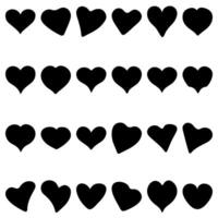 Heart shape icon set. Valentine flat design vector