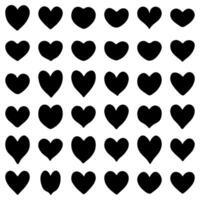 Heart shape icon set. Valentine flat design vector