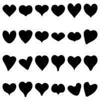Heart shape icon set. Valentine flat design vector