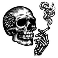 AI generated skull smoking vector