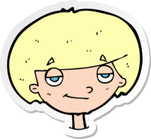 sticker van een zelfvoldane cartoonjongen png