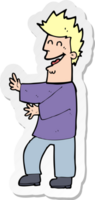 sticker of a cartoon laughing man png