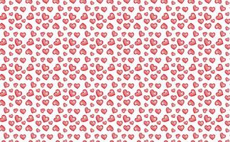 hand drawn doodle red hearts shape seamless pattern heart on white abstract background vector illustration