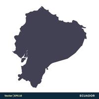 Ecuador - South America Countries Map Icon Vector Logo Template Illustration Design. Vector EPS 10.