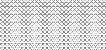 hand drawn doodle Hearts shape black line seamless pattern heart on white Abstract background vector illustration