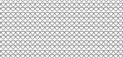 hand drawn doodle Hearts shape black line seamless pattern heart on white Abstract background vector illustration