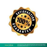 100 Percent Satisfaction Guarantee Seal Banner Vector Template Illustration Design. Vector EPS 10.