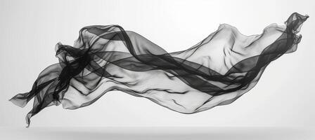AI generated Elegant black silk texture for delicate background design and sophisticated decor photo