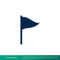 golf bandera icono vector logo modelo. vector eps 10