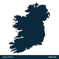Irlanda - Europa países mapa vector icono modelo ilustración diseño. vector eps 10