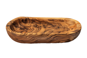 AI generated Handcrafted Olive Wood Salad Bowl png