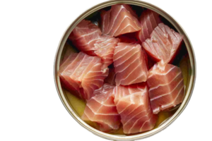 ai gerado enlatado atum pedaços dentro óleo png