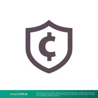 Cent Money Shield Icon Vector Logo Template Illustration Design. Vector EPS 10.