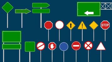 la carretera señales conjunto aislado en antecedentes vector