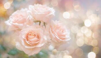 AI generated pink rose with bokeh background, dreamy and romantic concept photo