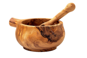 AI generated Handcrafted Olive Wood Salad Bowl png