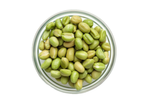 ai généré Frais vert pois dans verre bol png