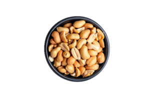 AI generated Salted Peanuts in Terracotta Bowl png