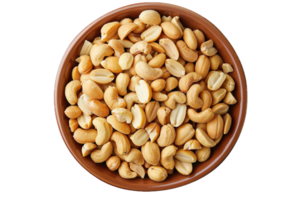 AI generated Salted Peanuts in Terracotta Bowl png