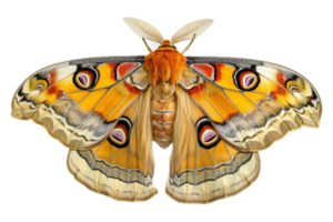 ai généré géant papillon de nuit avec œil motifs sur ailes png