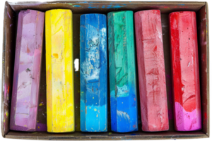 AI generated Vibrant Chalk Sticks in Cardboard Box png