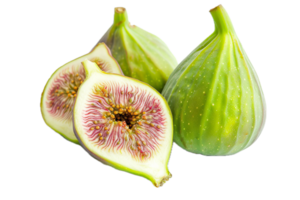 AI generated Fresh Green Figs Halved and Whole png