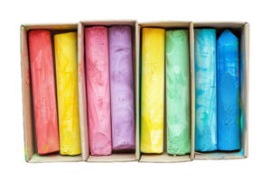 AI generated Vibrant Chalk Sticks in Cardboard Box png