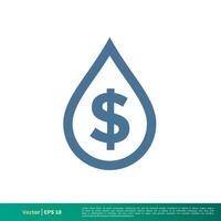 Drop Water Dollar Sign Icon Vector Logo Template Illustration Design. Vector EPS 10.