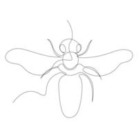 continuo uno línea dibujo de volador abeja sencillo ilustración abeja línea Arte vector ilustración