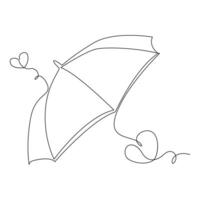 Continuous One line Umbrella Drawing Illustrations and Vectors design