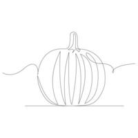 Pumpkin vegetable continuous one line vector art drawing and illustration