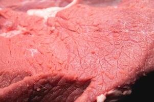 Raw large premium steak. Raw fresh premium beef in shallow depth of field photo