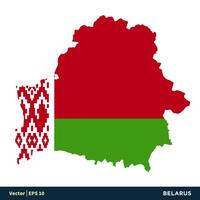 Belarus - Europe Countries Map and Flag Vector Icon Template Illustration Design. Vector EPS 10.