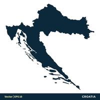 Croatia - Europe Countries Map Vector Icon Template Illustration Design. Vector EPS 10.