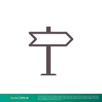 Empty Street Sign Board Icon Vector Logo Template Illustration Design. Vector EPS 10.