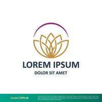 Lotus Flower Ornamental Vector Icon Logo Template Illustration Design. Vector EPS 10.